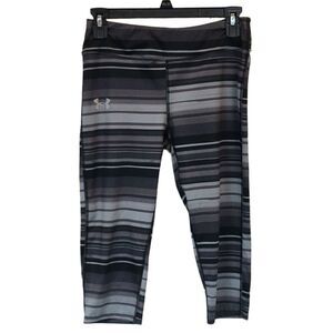 Girls Under Armour AllSeasonGear YLG 14/16 Gray Fitted Workout Crop Legging Pant